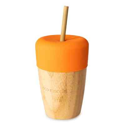 Vaso infantil naranja Eco Rascals fabricado en bambú orgánico
